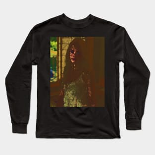 Picture of a beautiful girl with blue eyes, rough and noisy textures. Somehow so beautiful. Long Sleeve T-Shirt